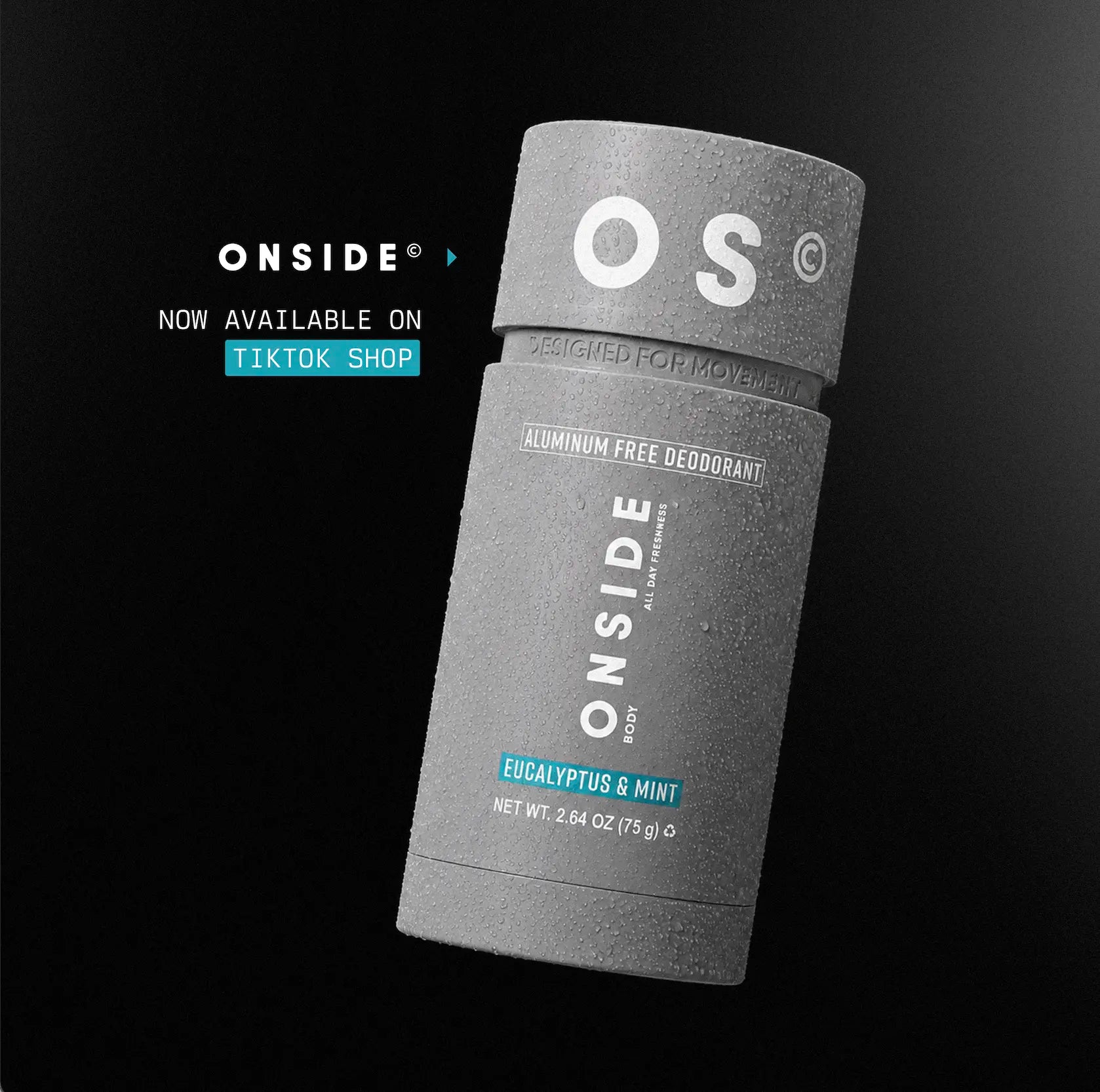 ONSIDE High Performance Deodorant | Aluminum Free | 48-Hour Odor Protection | Dermatologist Tested | Gentle on Skin, Built for Active Lifestyles | Santal Leather & Eucalyptus Mint | Performance Care